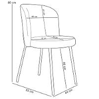 Cadeira Para Sala De Jantar Cozinha Estofada Gavi Arena L02 Bouclê Cinza - Lyam Decor - 5