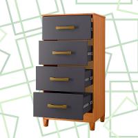 Comoda Mobi 4 Gavetas Freijo Com Titanium - Albatroz - 5