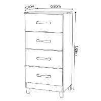 Comoda Mobi 4 Gavetas Freijo Com Titanium - Albatroz - 6