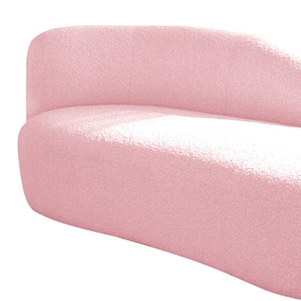 Divã Recamier Curvo Luna 140cm Lado Direito Suede - Adj Decor Cor Rosa Bebê - 7