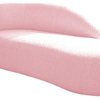 Divã Recamier Curvo Luna 140cm Lado Direito Suede - Adj Decor Cor Rosa Bebê - 2