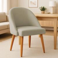 Kit 08 Cadeiras Poltrona De Jantar Luna Suede Pés Palito Castanho - Pallazio Capuccino - 2