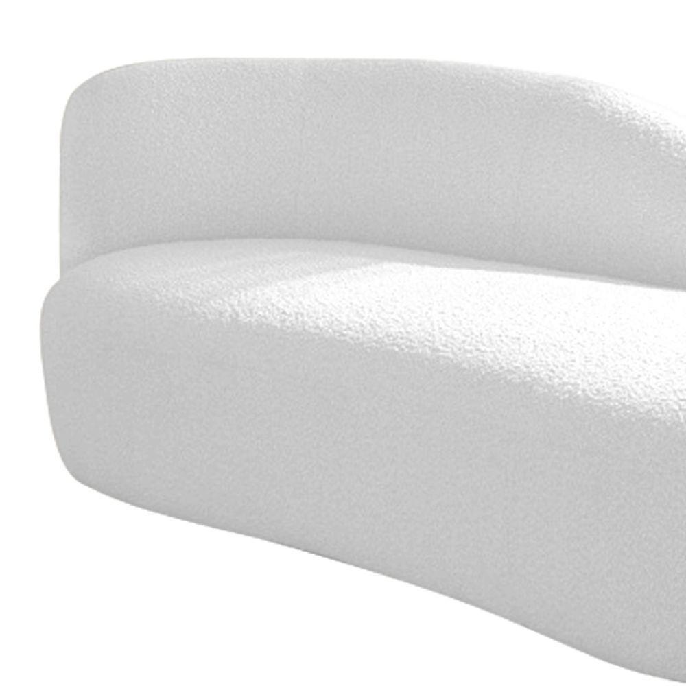 Divã Recamier Curvo Luna 140cm Lado Direito Suede - Adj Decor Cor Branco - 5