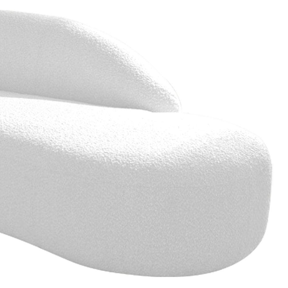 Divã Recamier Curvo Luna 140cm Lado Direito Suede - Adj Decor Cor Branco - 7
