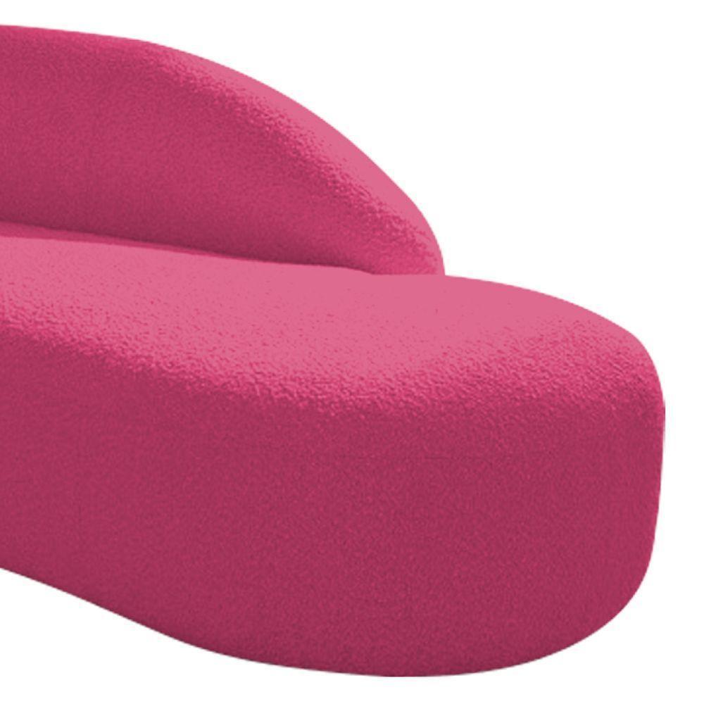 Divã Recamier Curvo Luna 140cm Lado Direito Suede - Adj Decor Cor Pink - 7