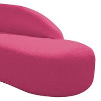 Divã Recamier Curvo Luna 140cm Lado Direito Suede - Adj Decor Cor Pink - 7