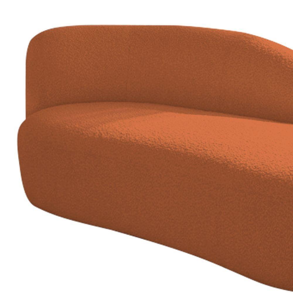 Divã Recamier Curvo Luna 140cm Lado Direito Suede - Adj Decor Cor Terracota - 5