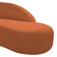 Divã Recamier Curvo Luna 140cm Lado Direito Suede - Adj Decor Cor Terracota - 7