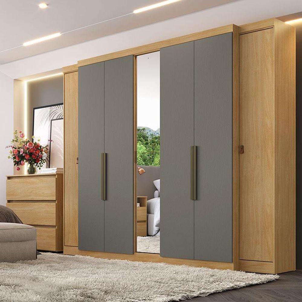 Guarda Roupa Casal Supremo Glass 7 Portas Nogal Gris Acetinado - Thb - 4
