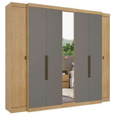Guarda Roupa Casal Supremo Glass 7 Portas Nogal Gris Acetinado - Thb