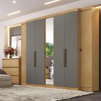 Guarda Roupa Casal Supremo Glass 7 Portas Nogal Gris Acetinado - Thb - 4