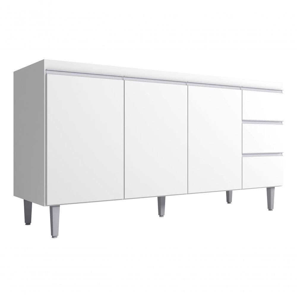 Balcão Gabinete Andreia 160cm Ajl Cor Amêndoa/preto - 1