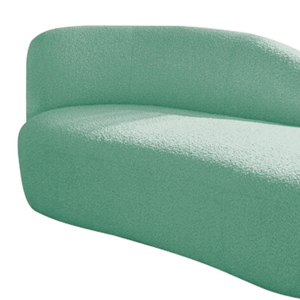 Divã Recamier Curvo Luna 140cm Lado Direito Suede - Adj Decor Cor Azul Tiffany - 5