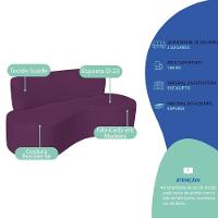 Sofá Curvo 2 Lugares Amsterdã 140cm Suede Cor Roxo - 7