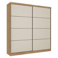 Guarda Roupa Casal Malaga 2 Portas Capuccino Off White Acetinado E Cômoda Gaveteiro Condessa Capuccino - Thb - 2