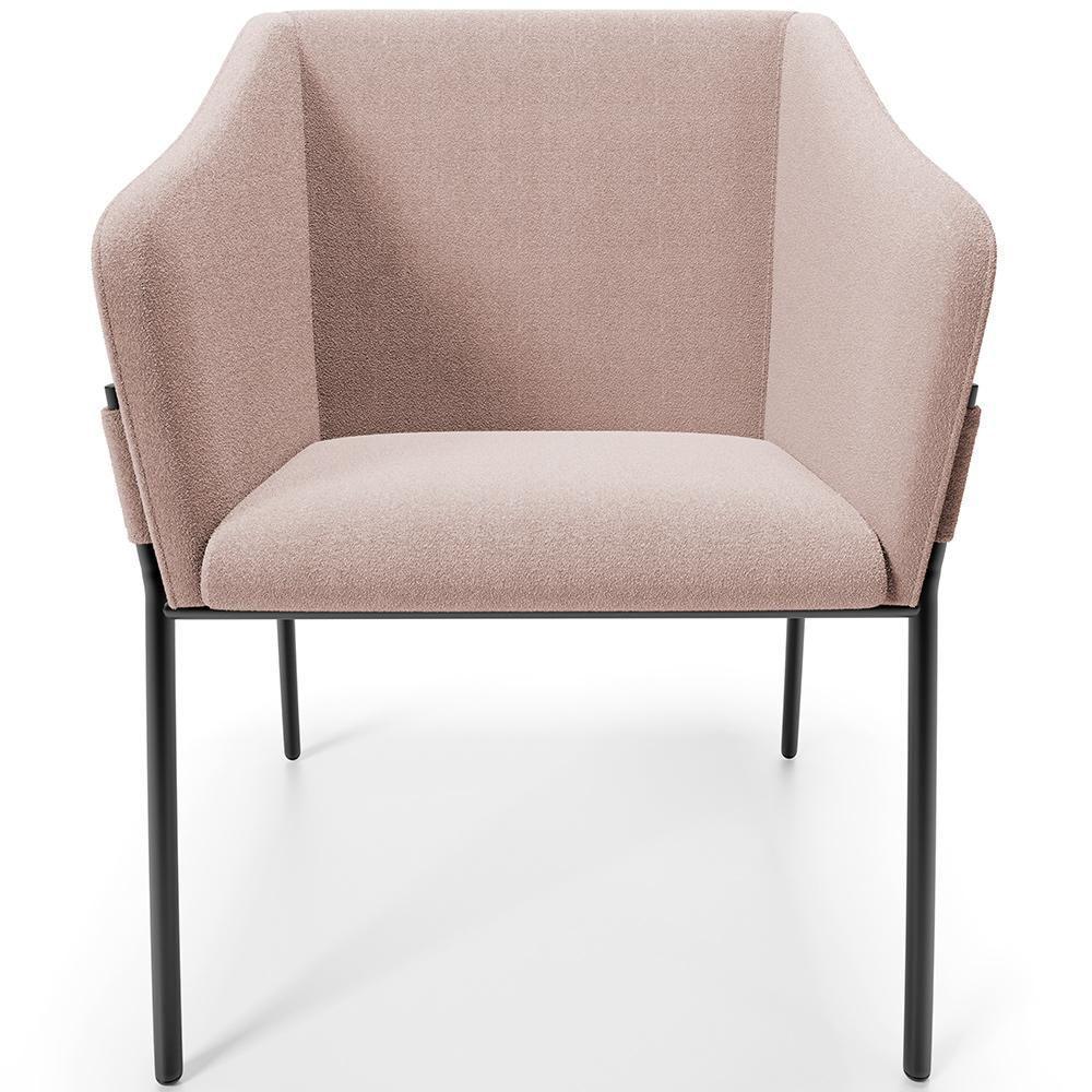 Kit 2 Cadeiras Para Sala De Jantar Estar Living Olívia L02 Bouclê Rosê - Lyam Decor - 3