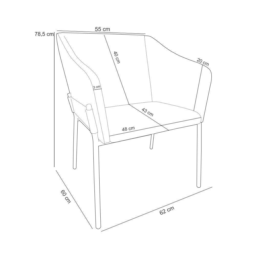 Kit 2 Cadeiras Para Sala De Jantar Estar Living Olívia L02 Bouclê Rosê - Lyam Decor - 5