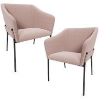 Kit 2 Cadeiras Para Sala De Jantar Estar Living Olívia L02 Bouclê Rosê - Lyam Decor - 1