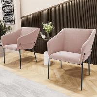 Kit 2 Cadeiras Para Sala De Jantar Estar Living Olívia L02 Bouclê Rosê - Lyam Decor - 2