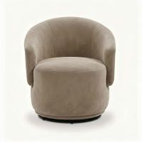 Poltrona Decorativa Giratória Sala De Estar Recepção Jasmine Suede Cappuccino - 2