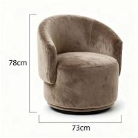 Poltrona Decorativa Giratória Sala De Estar Recepção Jasmine Suede Cappuccino - 3