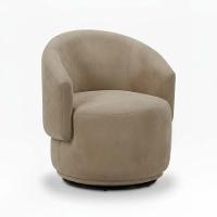 Poltrona Decorativa Giratória Sala De Estar Recepção Jasmine Suede Cappuccino - 4