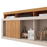 Rack Tv 55 Pol 136cm Bancada Com Rodízio Sala Lyara Freijó-off White C01 - D'rossi - 5