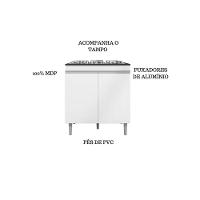 Balcão Cooktop Andreia Com 4 Ou 5 Bocas Branco - Ajl Móveis Cor Branco - 3