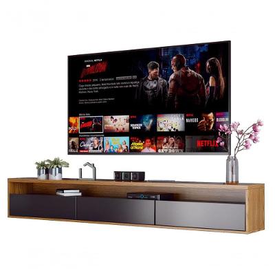 Rack Suspenso Para Tv Life 1.8 Freijo Com Preto Acetinado - Moveisaqui