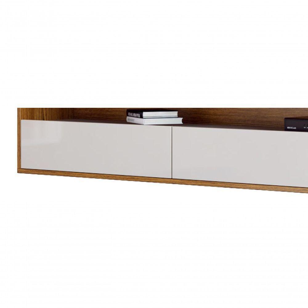 Rack Suspenso Para Tv Life 1.8 Off White Com Freijó - Móveisaqui - 3