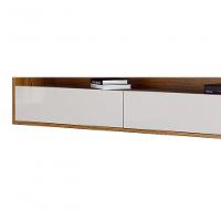 Rack Suspenso Para Tv Life 1.8 Off White Com Freijó - Móveisaqui - 3