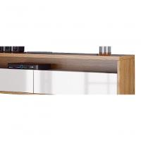 Rack Suspenso Para Tv Life 1.8 Off White Com Freijó - Móveisaqui