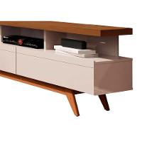 Rack Para Tv Vivare Wood 1.8 Off White Com Freijó - Germai Móveis - 2