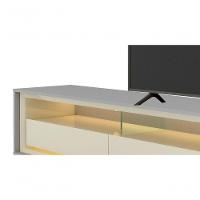 Rack Para Tv 2.2 Com Led Requinte Cinza Com Off White - Gelius Móveis - 3