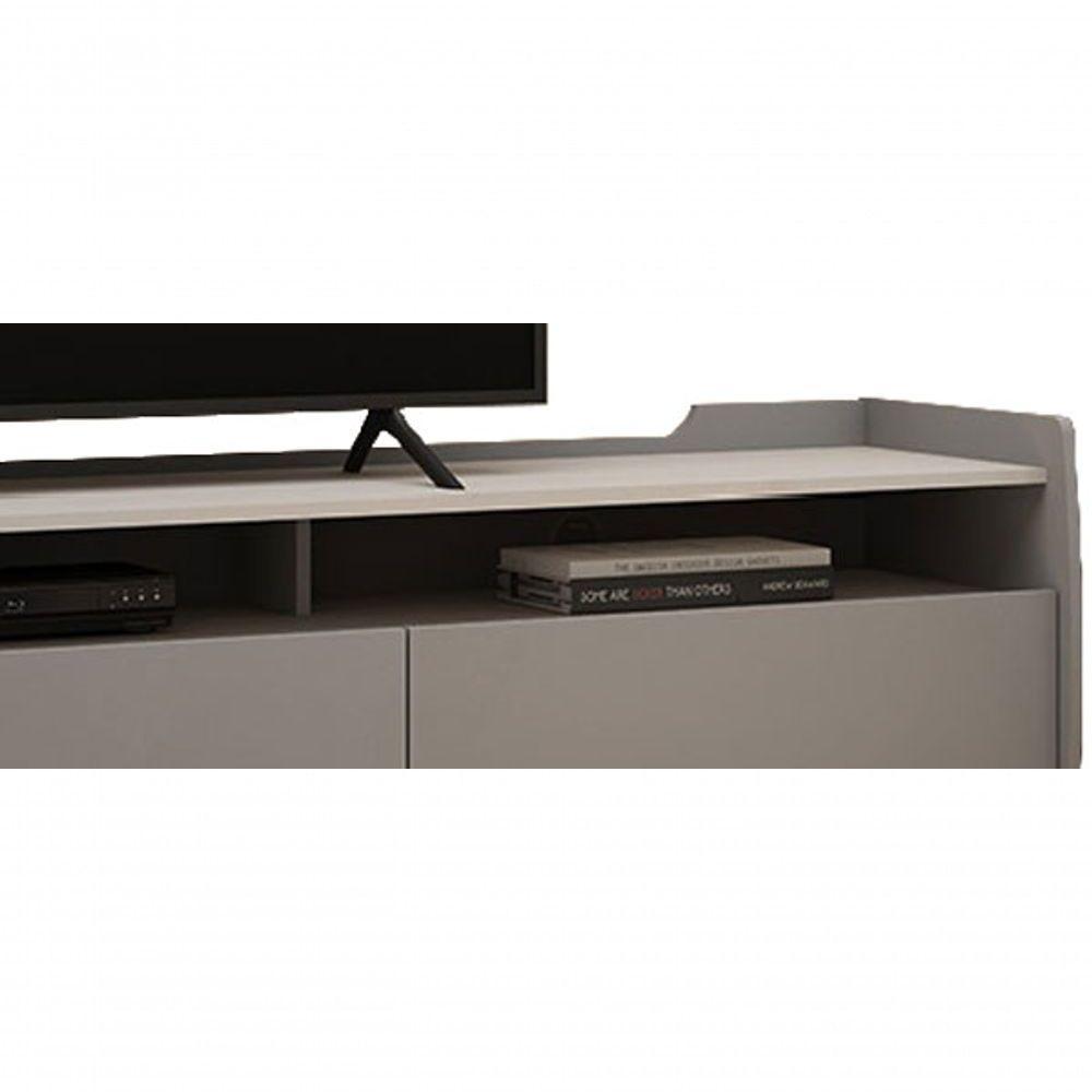 Rack Para Tv 2.2 Sublime Cinza Com Off White - Gelius Móveis - 6