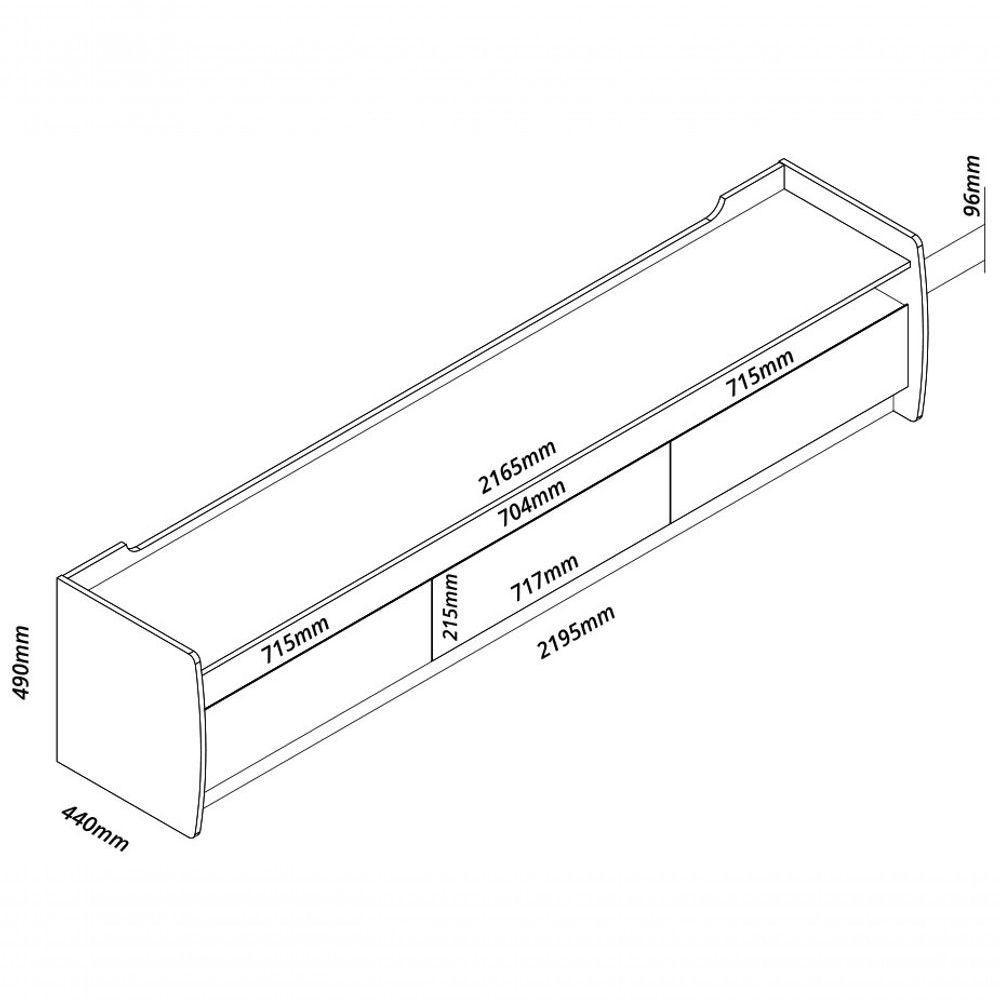 Rack Para Tv 2.2 Sublime Cinza Com Off White - Gelius Móveis - 7