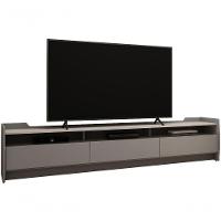 Rack Para Tv 2.2 Sublime Cinza Com Off White - Gelius Móveis - 3