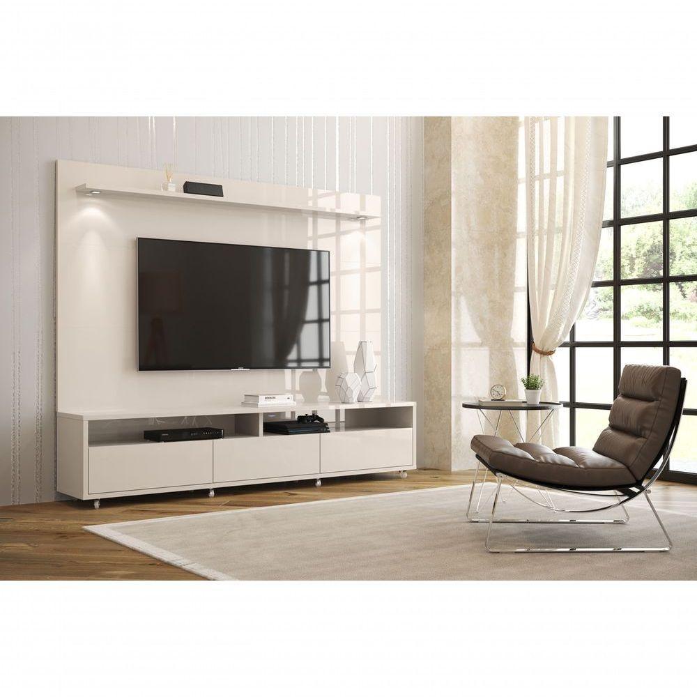 Rack Com Painel Aspen 1.8 Off White - Moveisaqui - 3