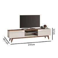 Rack Classic 2g 2.2 Off White Com Freijó - Imcal Móveis - 2