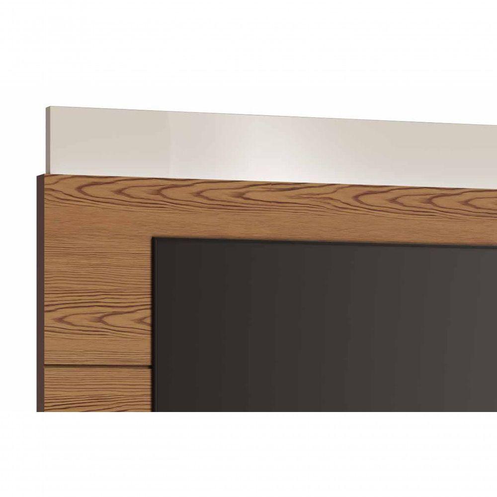 Rack Com Painel Classic 3g 1.8 Freijó Com Off White - Imcal Móveis - 3