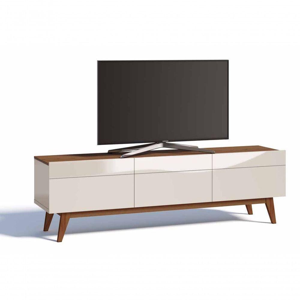 Rack Com Painel Classic 3g 1.8 Freijó Com Off White - Imcal Móveis - 6