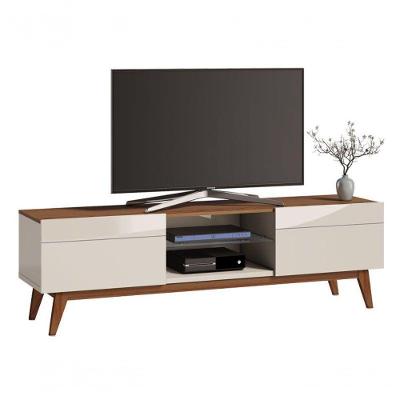 Rack Classic 2g 1.8 Off White Com Freijó - Imcal Móveis