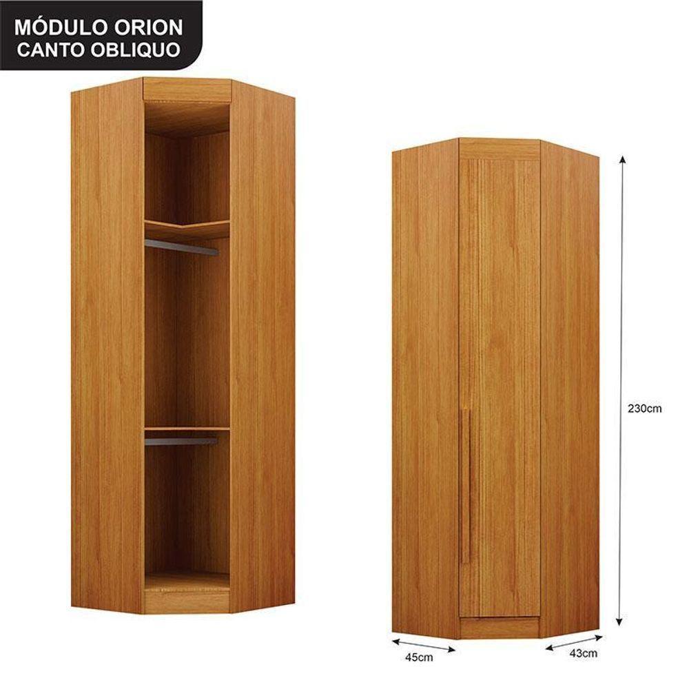 Quarto De Casal Modulado 11 Portas Orion Cinamomo - Leifer Móveis - 3