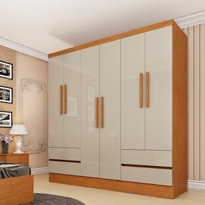 Roupeiro Oregon 6 Portas Sem Espelho E 4 Gavetas Tcil Cor:cinamomo-off