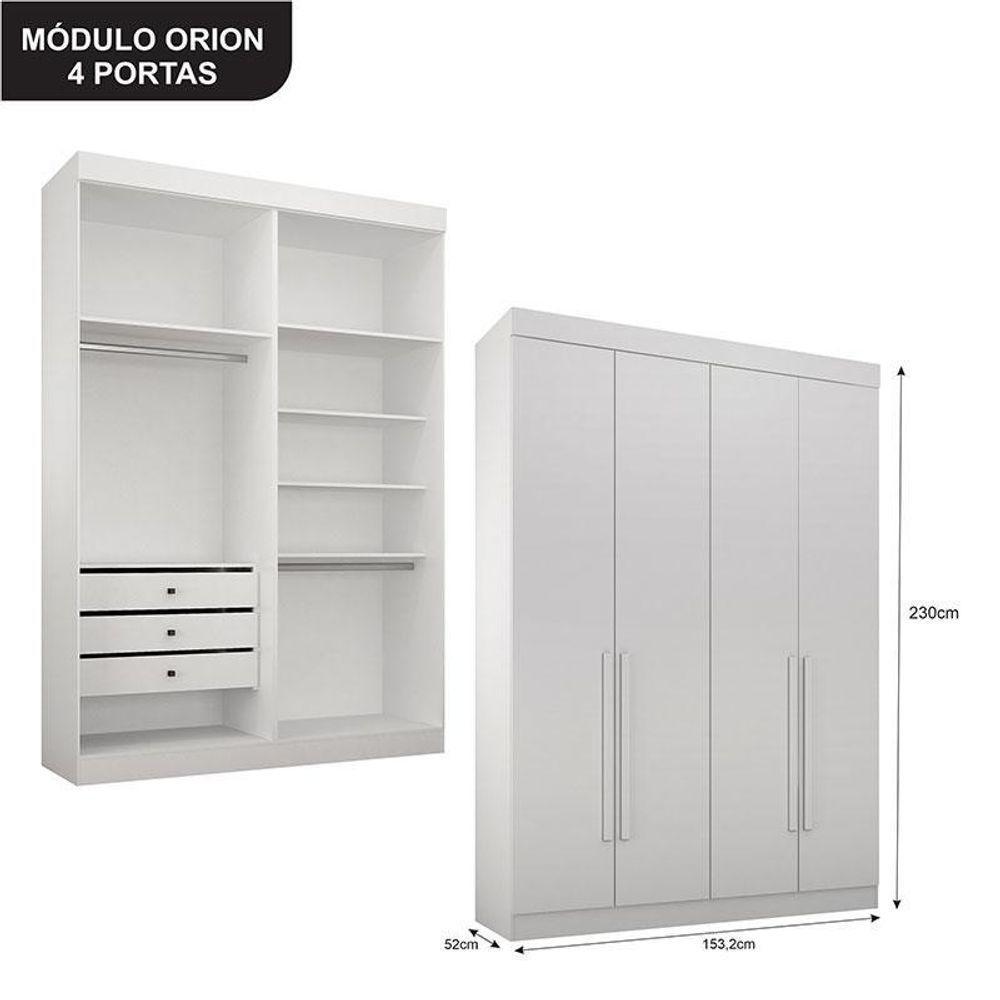 Quarto De Casal Modulado 11 Portas Orion Ambiente Branco - Leifer Móveis - 2