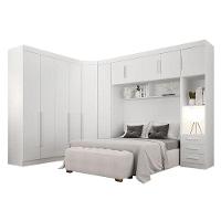 Quarto De Casal Modulado 11 Portas Orion Ambiente Branco - Leifer Móveis - 7