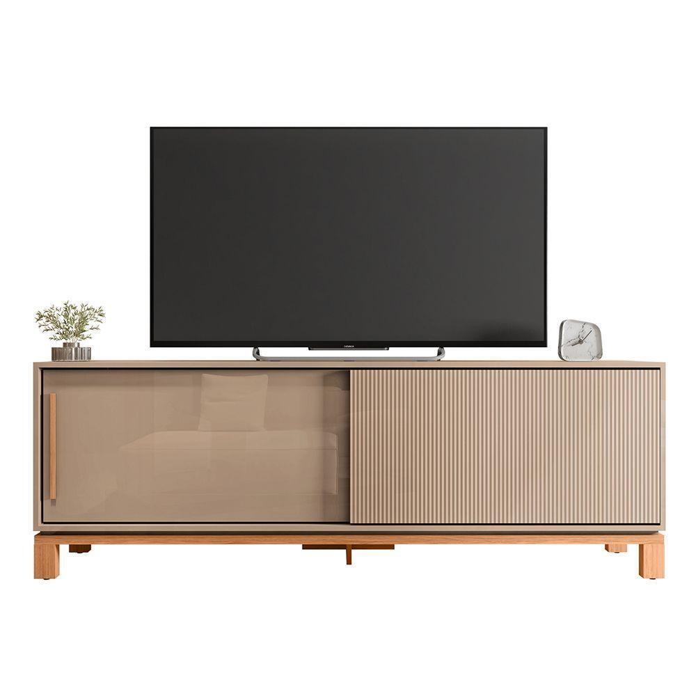 Rack Bancada Tv Para Sala De Estar 180cm Visari Marrom-freijó C01 - D'rossi - 2