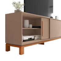 Rack Bancada Tv Para Sala De Estar 180cm Visari Marrom-freijó C01 - D'rossi - 5