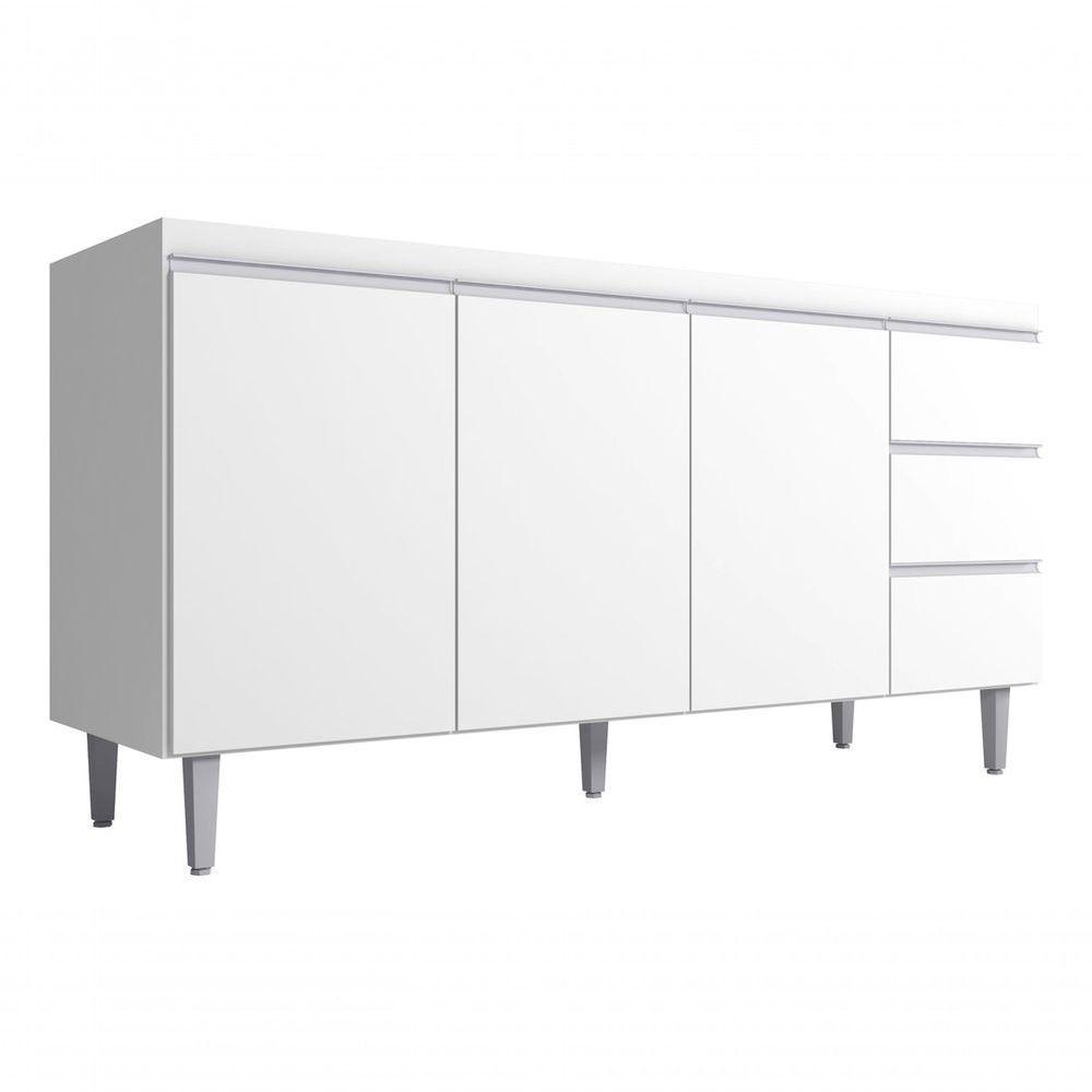 Balcão Armário Multiuso P/cozinha Andreia 160cm Ajl Branco Cor Branco - 1