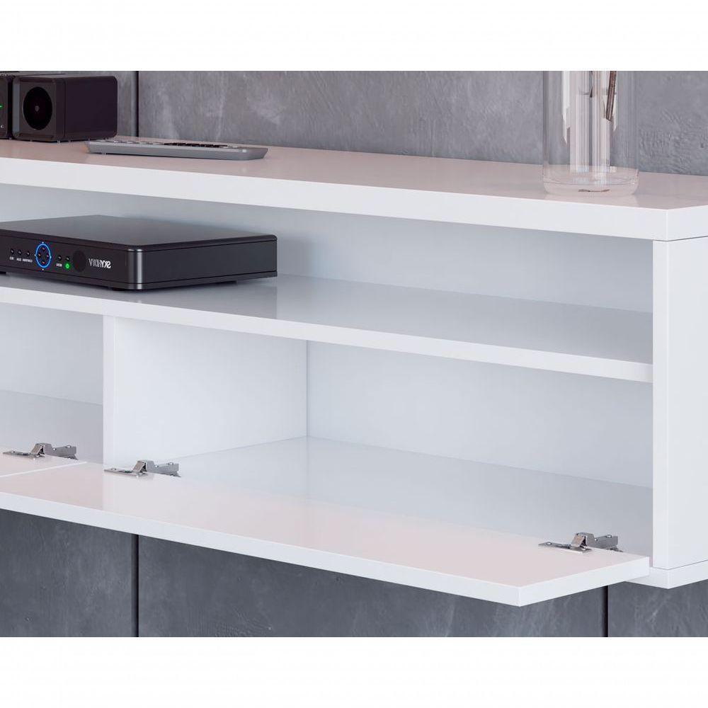 Rack Suspenso Para Tv Life 1.8 Branco Acetinado - Móveisaqui - 5